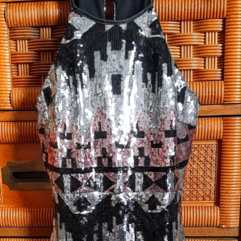 Sleeveless Sequined Cocktail Dress